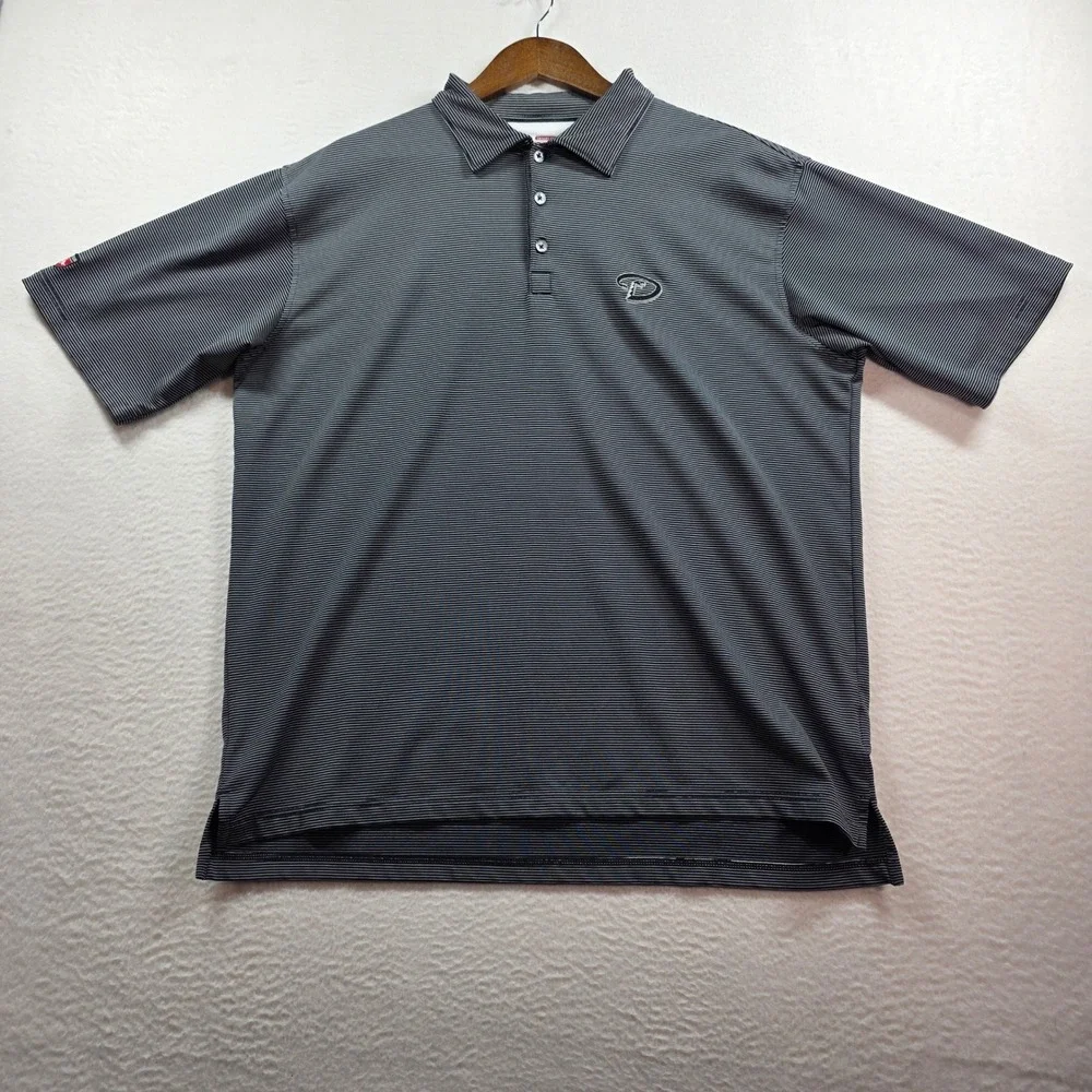 Antigua Desert Dry Mens Large‎ Arizona Diamondbacks Golf Polo Black Stripe MLB